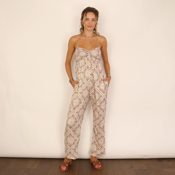 ETOILE ISABEL MARANT Summer Cotton Handkerchief Printed Jumpsuit - Size: 0 - Picture 2 of 8